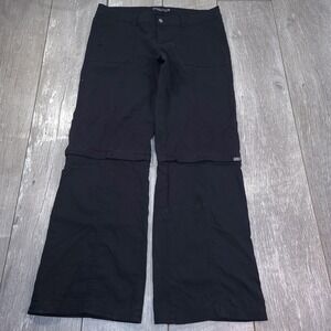 Prana Halle Convertible Hiking Pants Women 12 Black Zip Off Stretch Zion Cargo